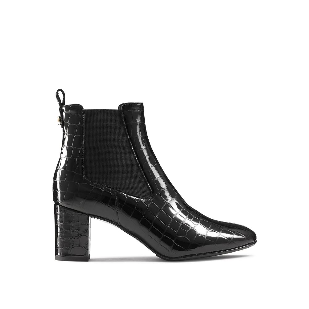 Női Russell And Bromley Beetle Block Heel Chelsea Csizma Fekete | 172530UAD