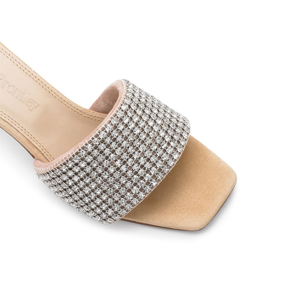 Női Russell And Bromley Blingbloc Diamante Block Mule Cipő Titán | 253896CFB