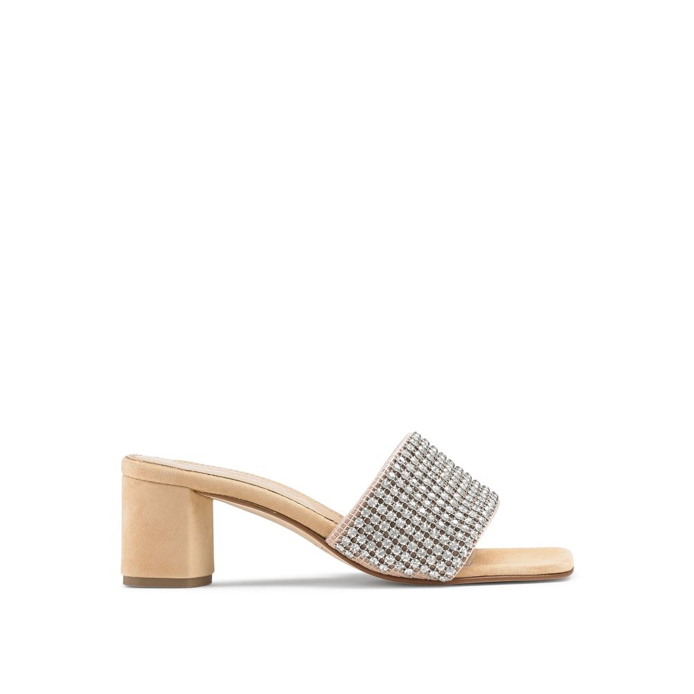 Női Russell And Bromley Blingbloc Diamante Block Mule Cipő Titán | 253896CFB