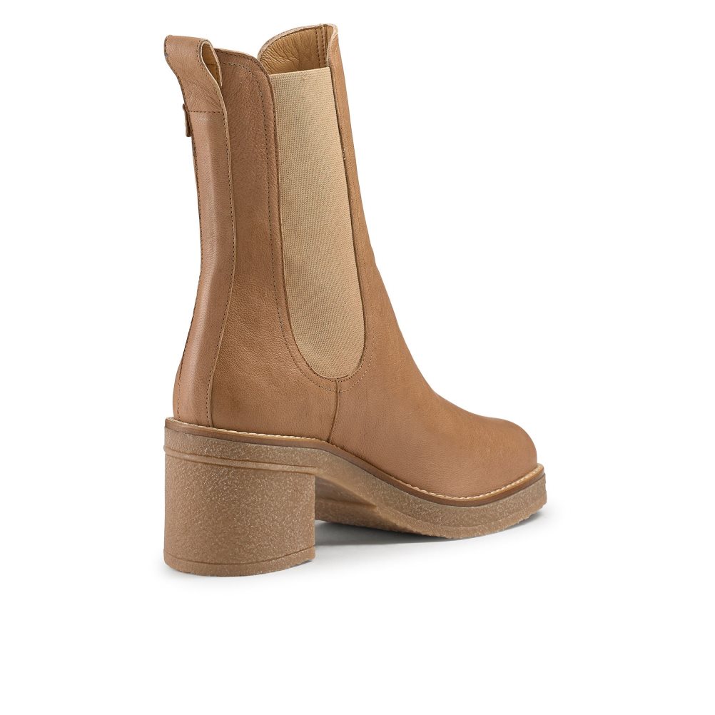 Női Russell And Bromley Bootcut Crepe Sole Chelsea Csizma Barna | 921587ANR