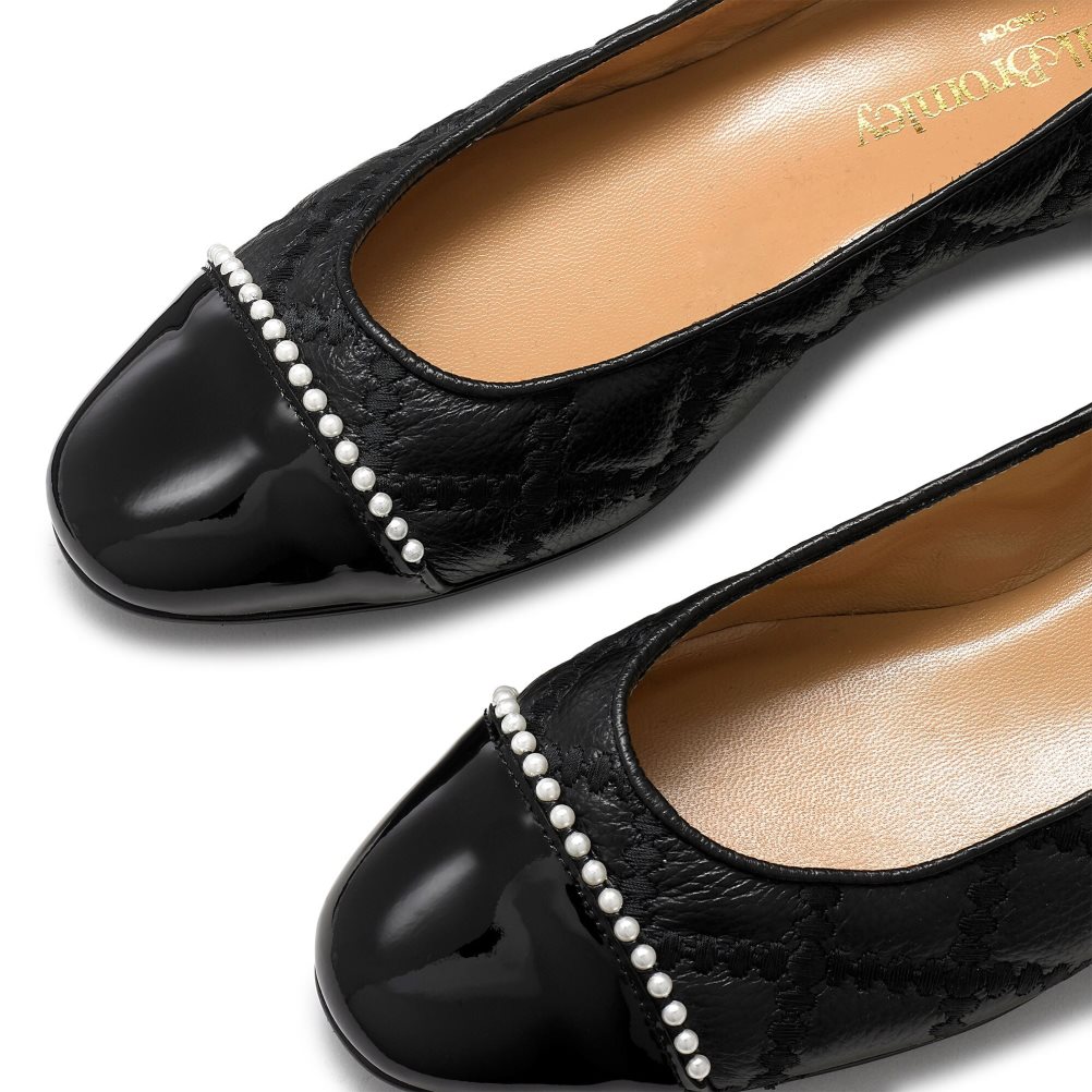 Női Russell And Bromley Boulevard Pearl Balerina Cipő Fekete | 320185UGD