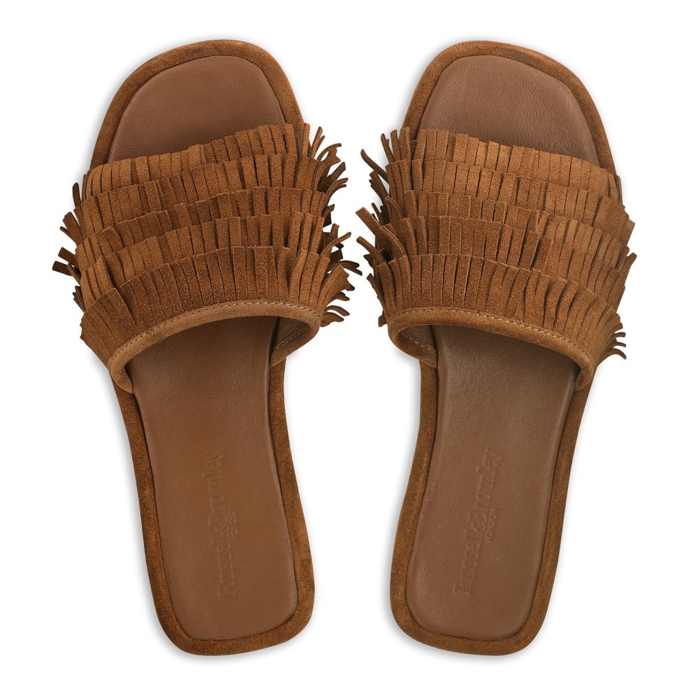 Női Russell And Bromley Cascade Fringe Papucs Barna | 279608FDK