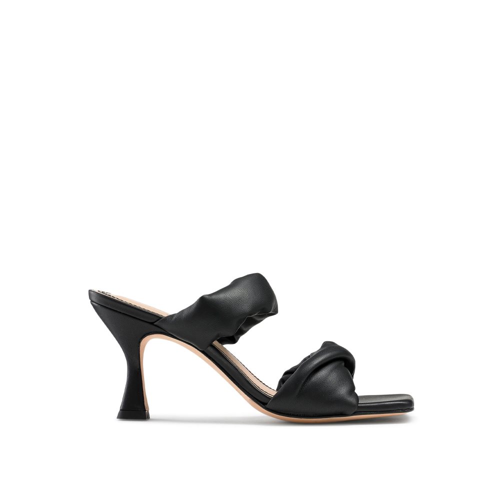 Női Russell And Bromley Cocktail Puff Pántos Mule Cipő Fekete | 487532GYZ