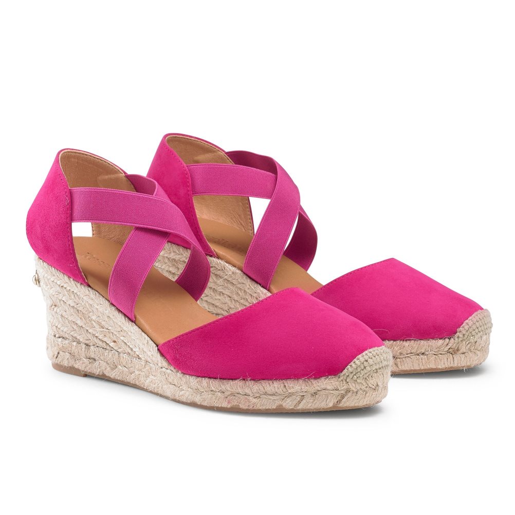 Női Russell And Bromley Coco-cross Elastic Espadrille Éktalpú Cipő Rózsaszín | 072586AGS