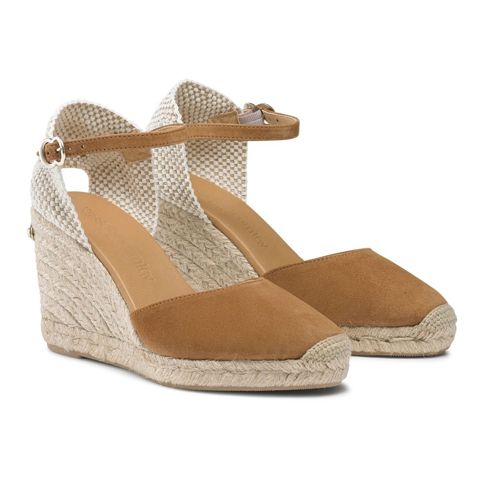 Női Russell And Bromley Coco-hi Espadrille Éktalpú Cipő Barna | 297865FLK