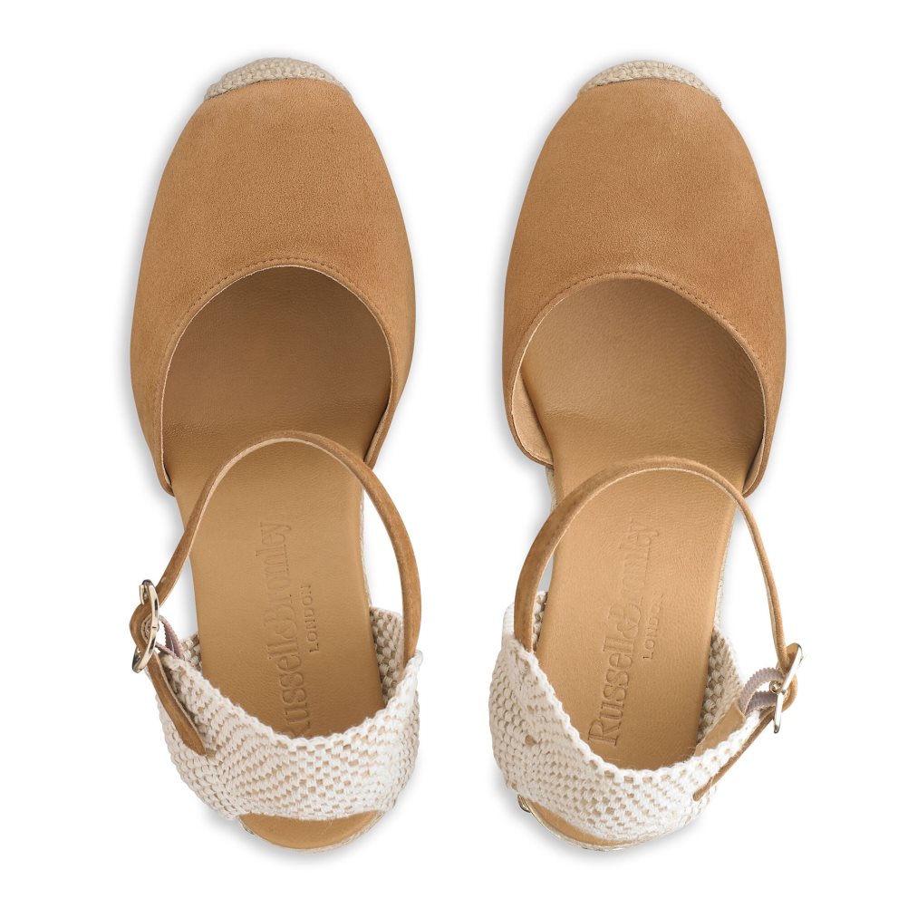 Női Russell And Bromley Coco-hi Espadrille Éktalpú Cipő Barna | 297865FLK