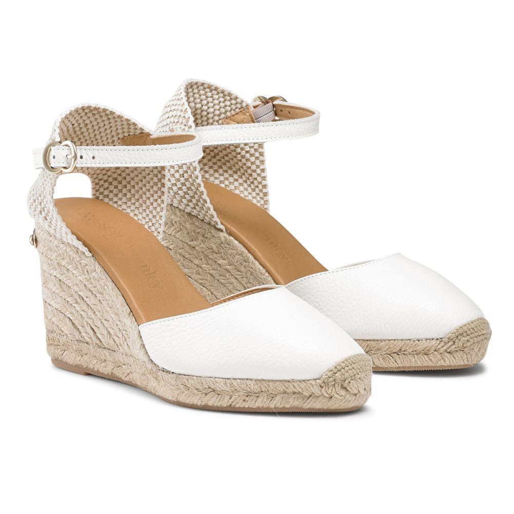 Női Russell And Bromley Coco-hi Espadrille Éktalpú Cipő Fehér | 870915QNW