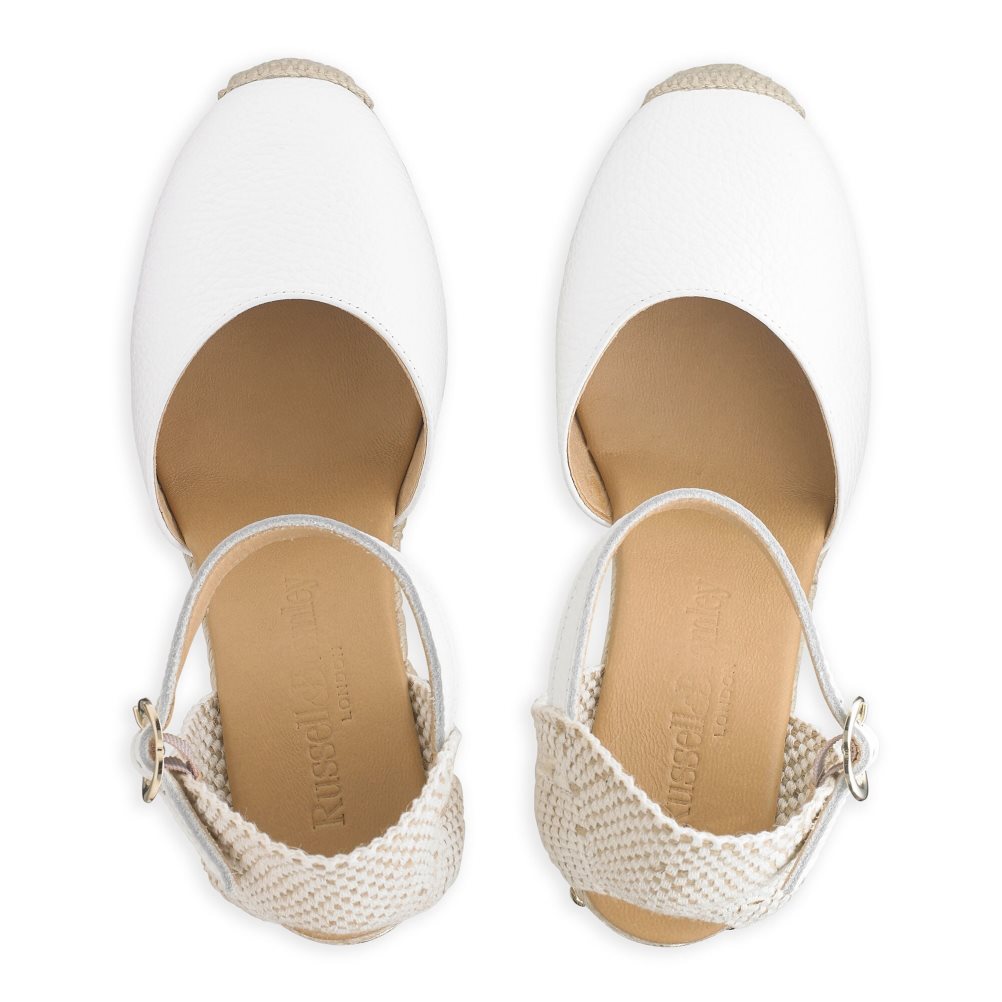 Női Russell And Bromley Coco-hi Espadrille Éktalpú Cipő Fehér | 870915QNW