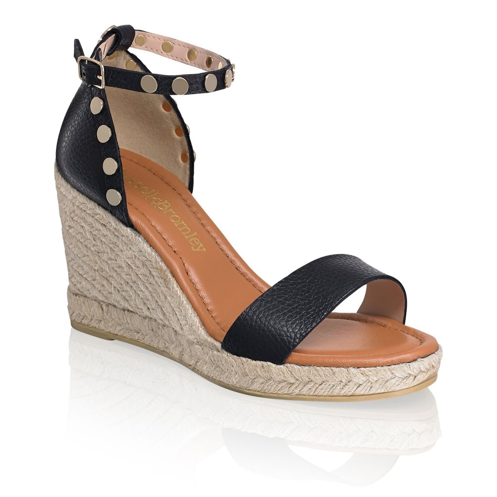 Női Russell And Bromley Coin Spin Stud Espadrille Éktalpú Cipő Fekete | 291583YUP