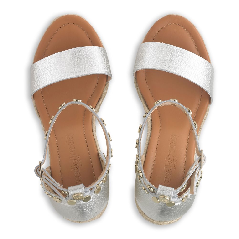 Női Russell And Bromley Coin Spin Stud Espadrille Éktalpú Cipő Titán | 649321YTI