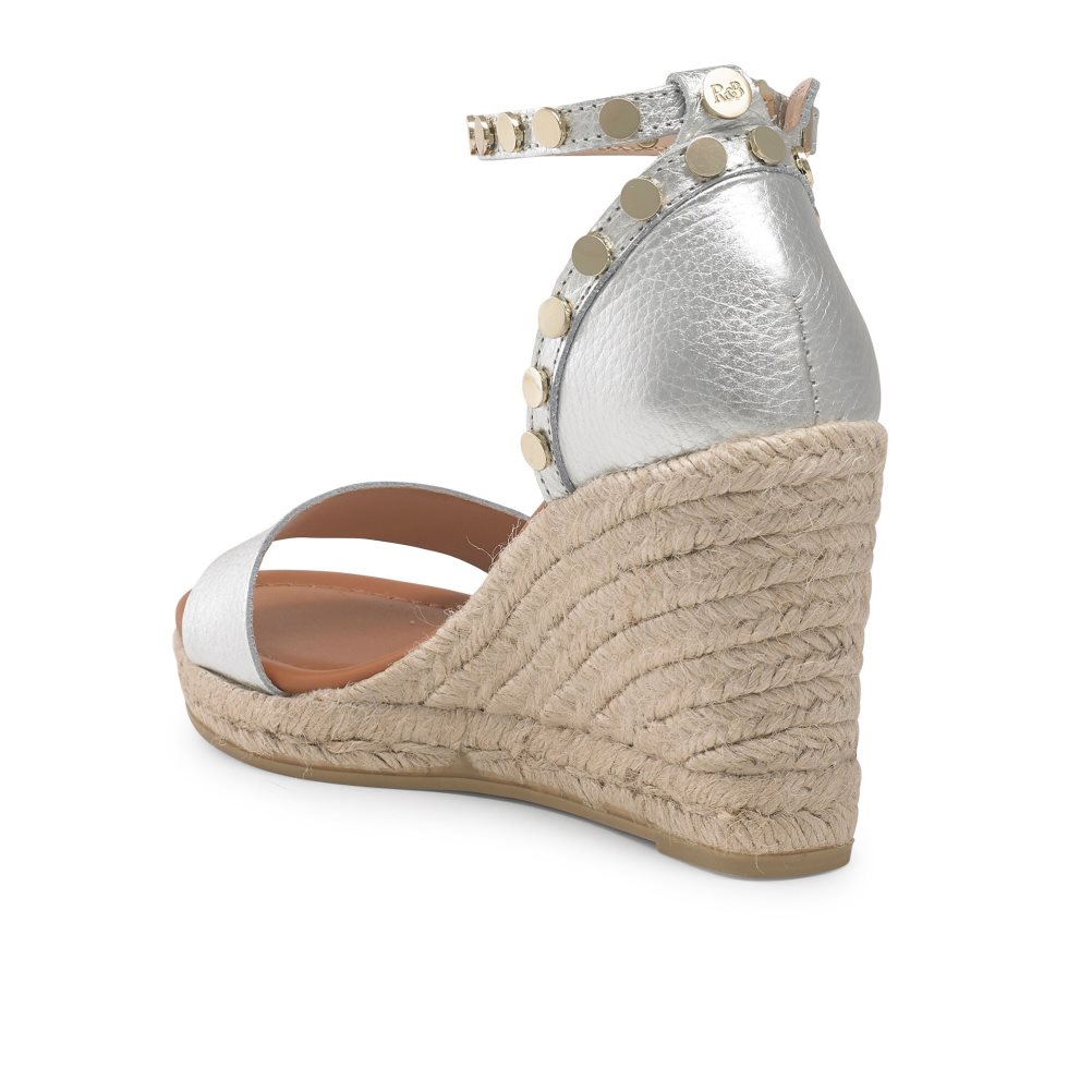 Női Russell And Bromley Coin Spin Stud Espadrille Éktalpú Cipő Titán | 649321YTI