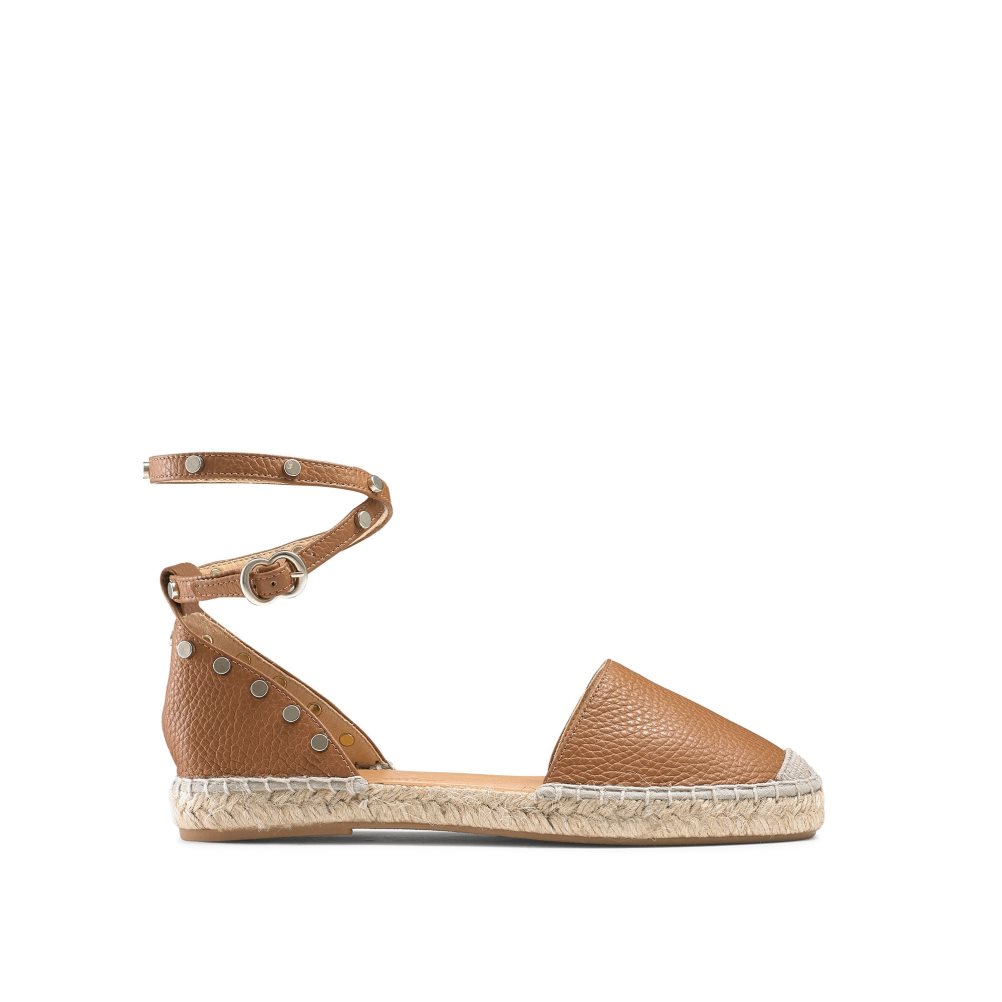 Női Russell And Bromley Coin Wrap Ankle Wrap Lapos Szandál Barna | 490176JKP