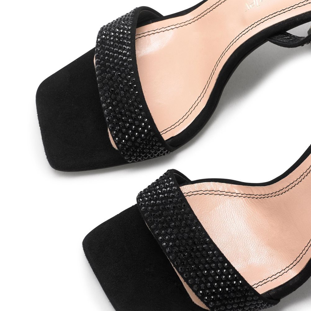 Női Russell And Bromley Cosmo+ Pántos Magassarkú Szandál Fekete | 869354BHT