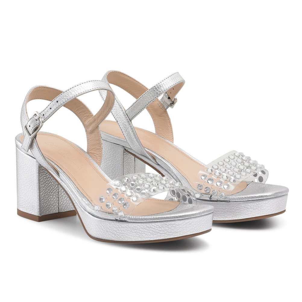 Női Russell And Bromley Discoqueen+ Platform Magassarkú Szandál Titán | 157043VYL