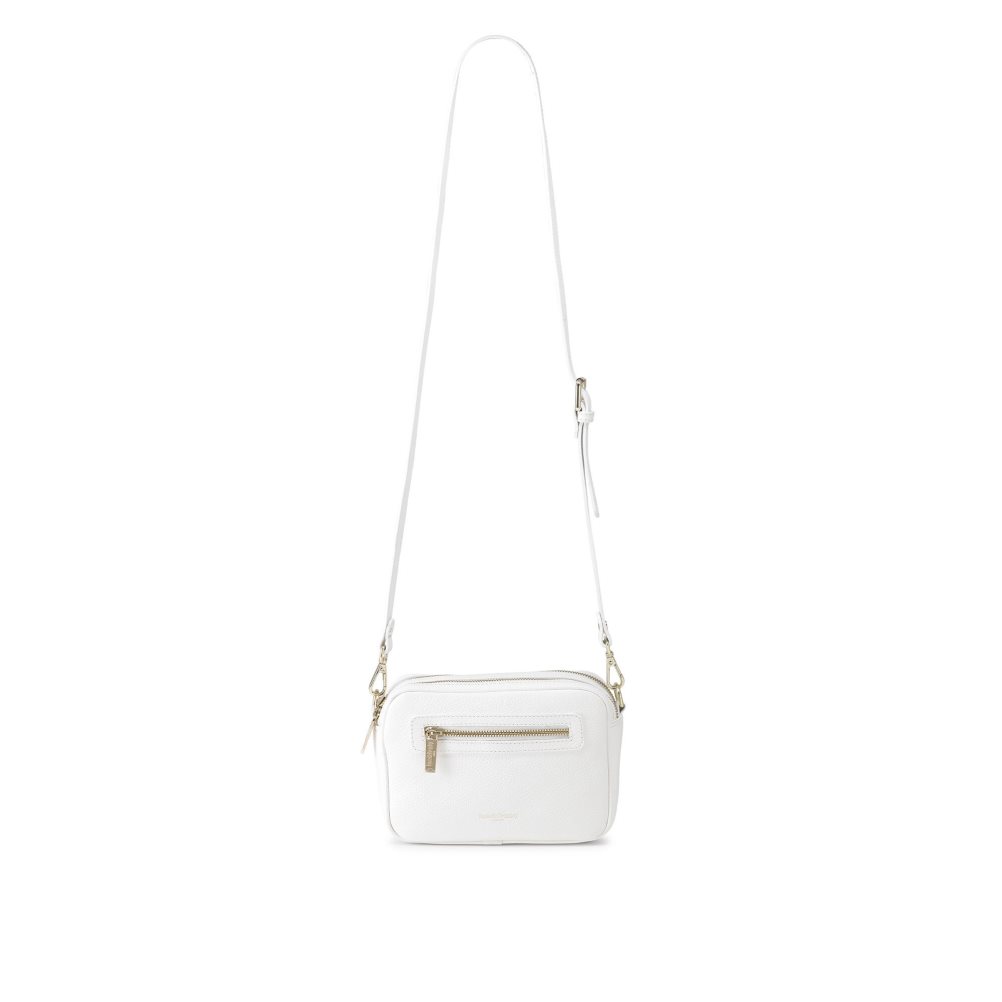 Női Russell And Bromley Dynamic Triple Zip Camera Crossbody Táska Fehér | 071298YNO