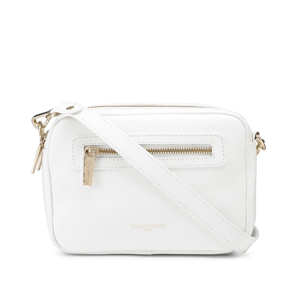 Női Russell And Bromley Dynamic Triple Zip Camera Crossbody Táska Fehér | 071298YNO