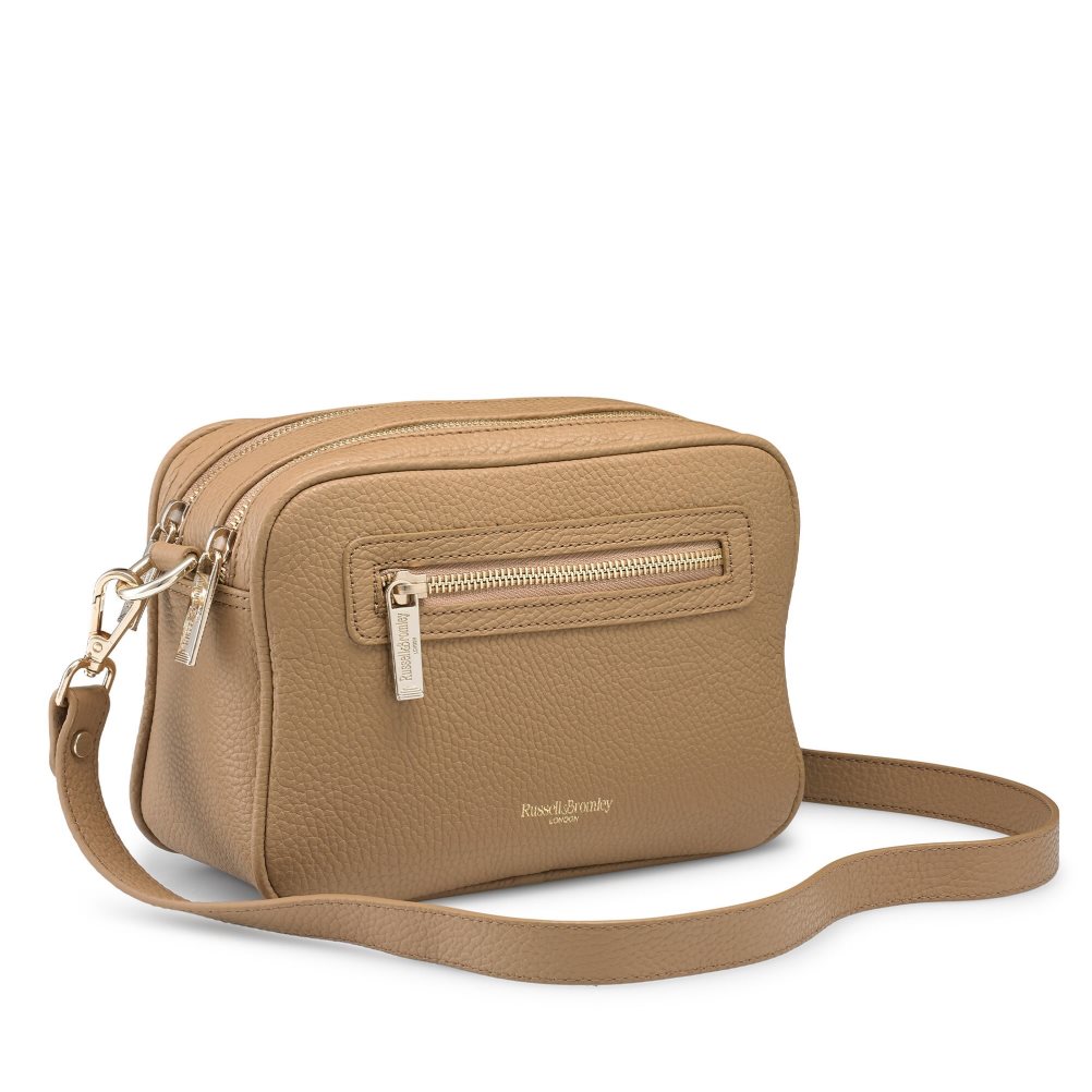 Női Russell And Bromley Dynamic Triple Zip Camera Crossbody Táska Barna | 839741ODU