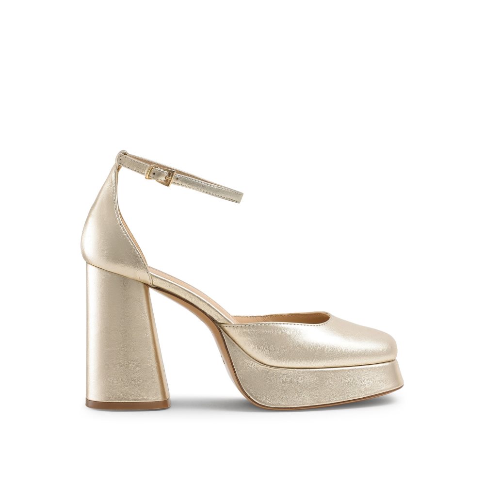 Női Russell And Bromley Flawless Extreme Platform Magassarkú Szandál Arany | 382496YFP