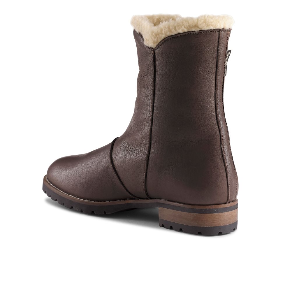 Női Russell And Bromley Grizzly Warm Bélelt Zip Bokacsizma Sötétbarna | 902378HRL