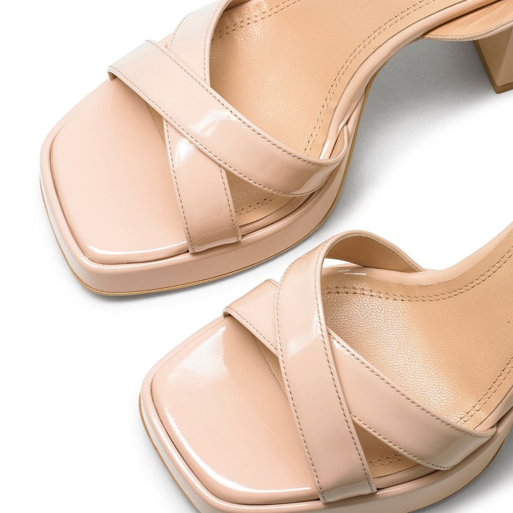 Női Russell And Bromley Groovybaby Platform Magassarkú Szandál Bézs | 298160ZTW