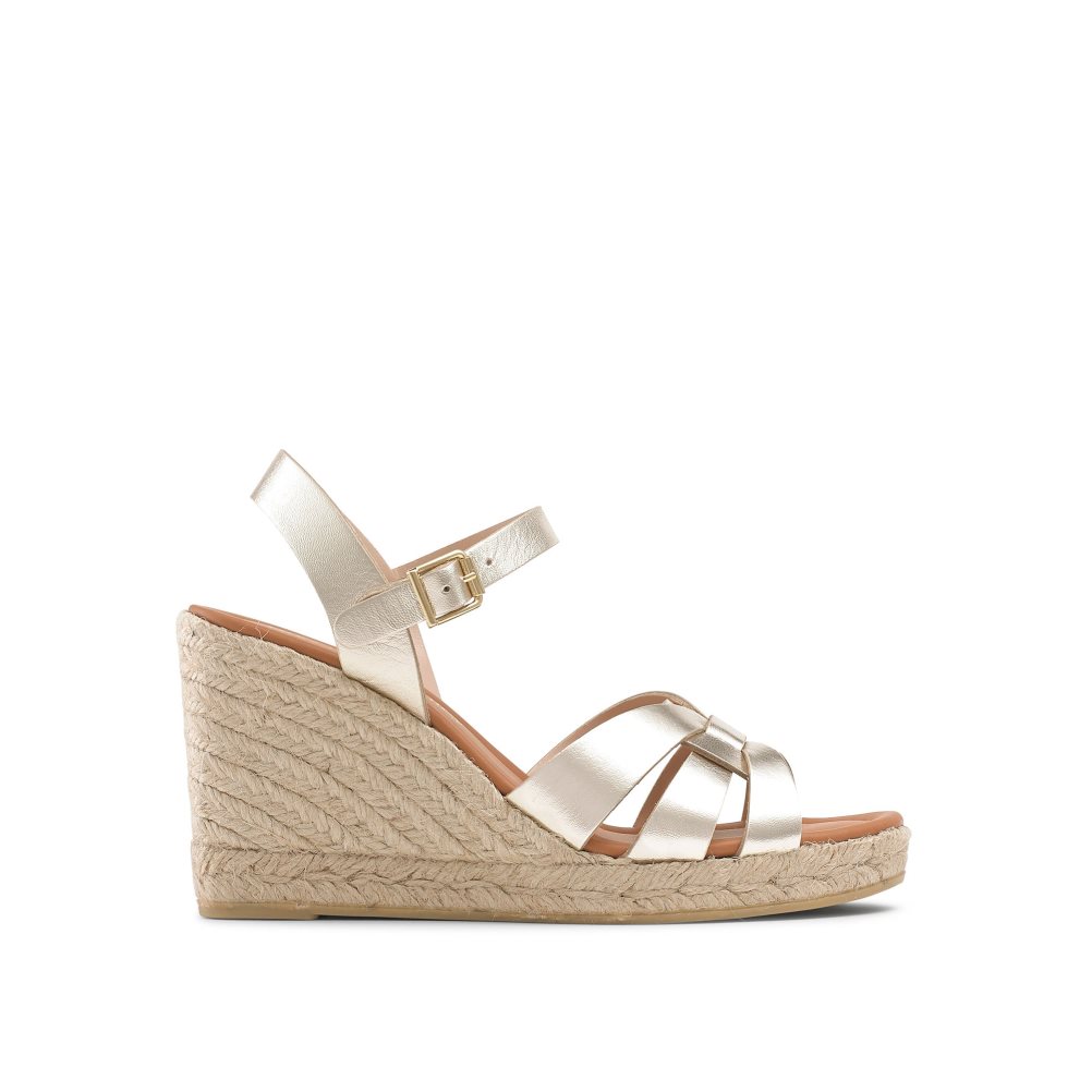 Női Russell And Bromley Headspin Woven Espadrille Éktalpú Cipő Arany | 394706XEM