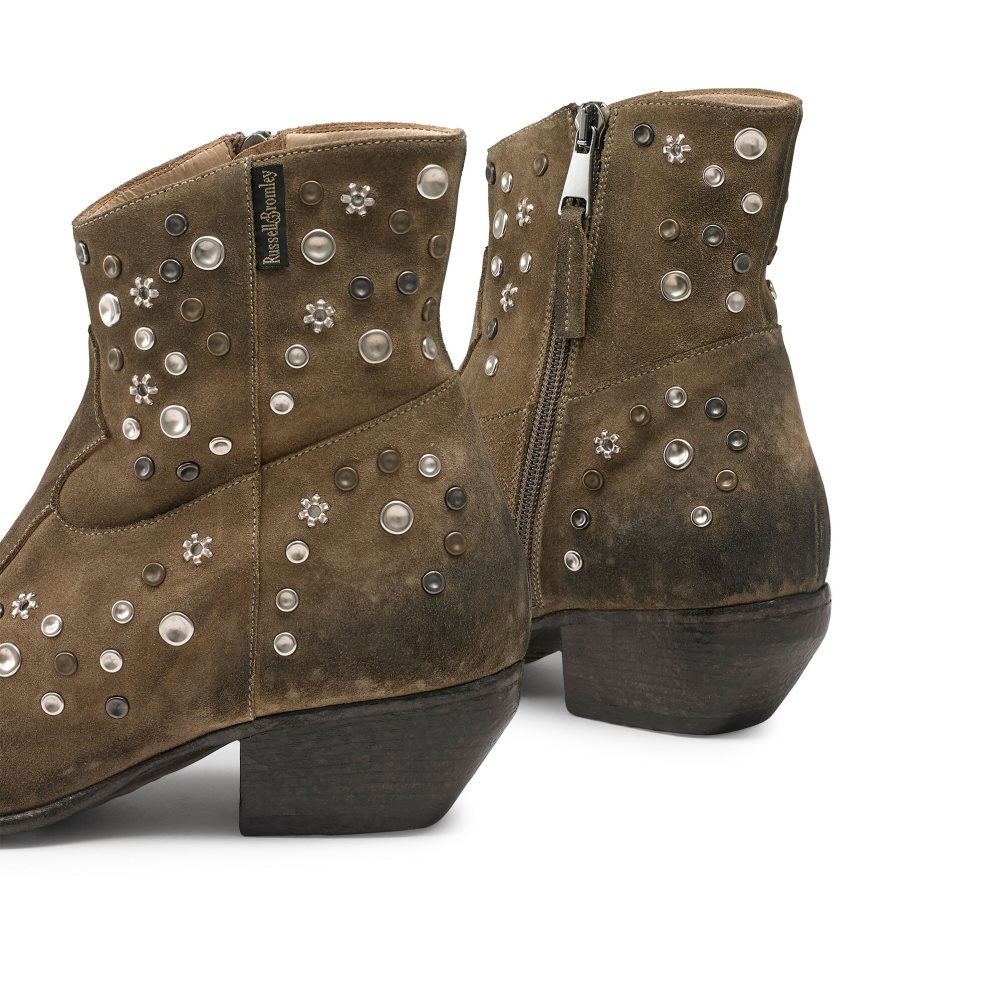 Női Russell And Bromley Howdy Embellished Western Bokacsizma Barna | 815092HMS