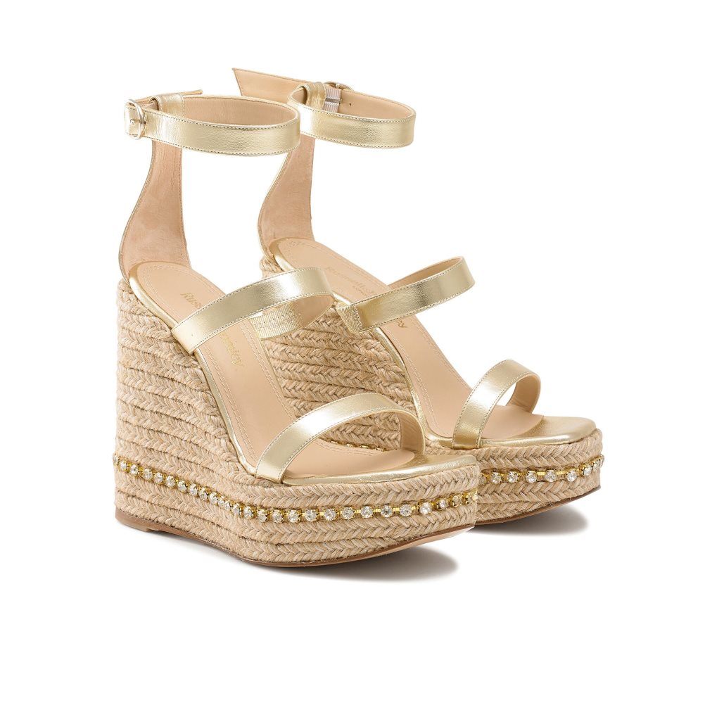 Női Russell And Bromley Ibiza Espadrille Éktalpú Cipő Arany | 823091SGE