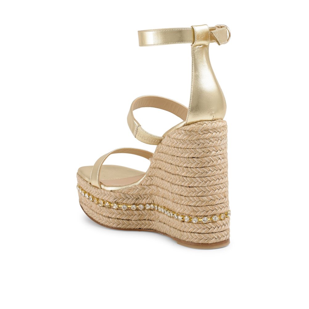 Női Russell And Bromley Ibiza Espadrille Éktalpú Cipő Arany | 823091SGE