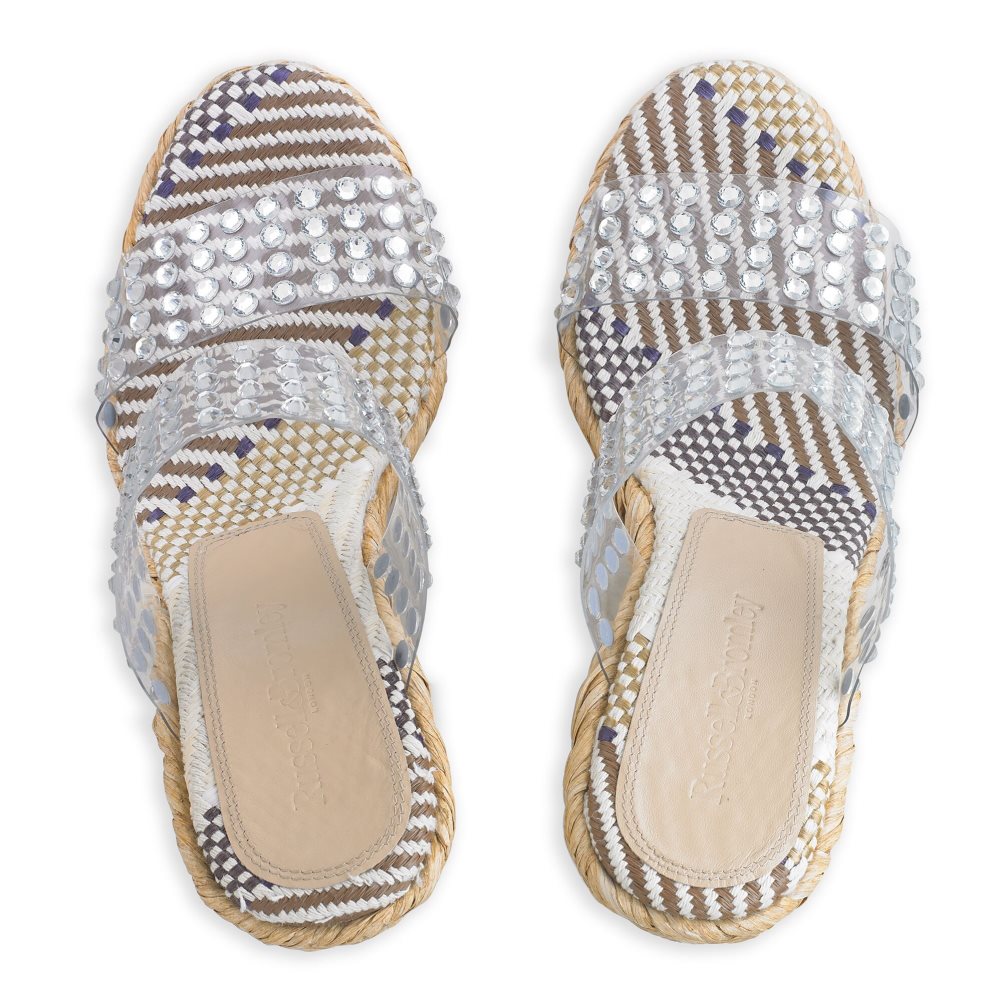 Női Russell And Bromley Iceberg Perspex Espadrille Éktalpú Cipő Titán | 280576OGM