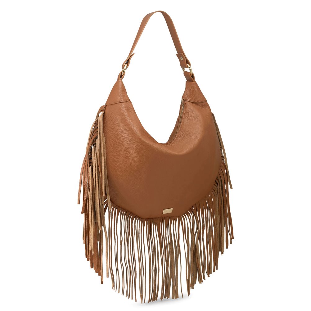 Női Russell And Bromley Indie Fringed Válltáskák Barna | 317645KCA