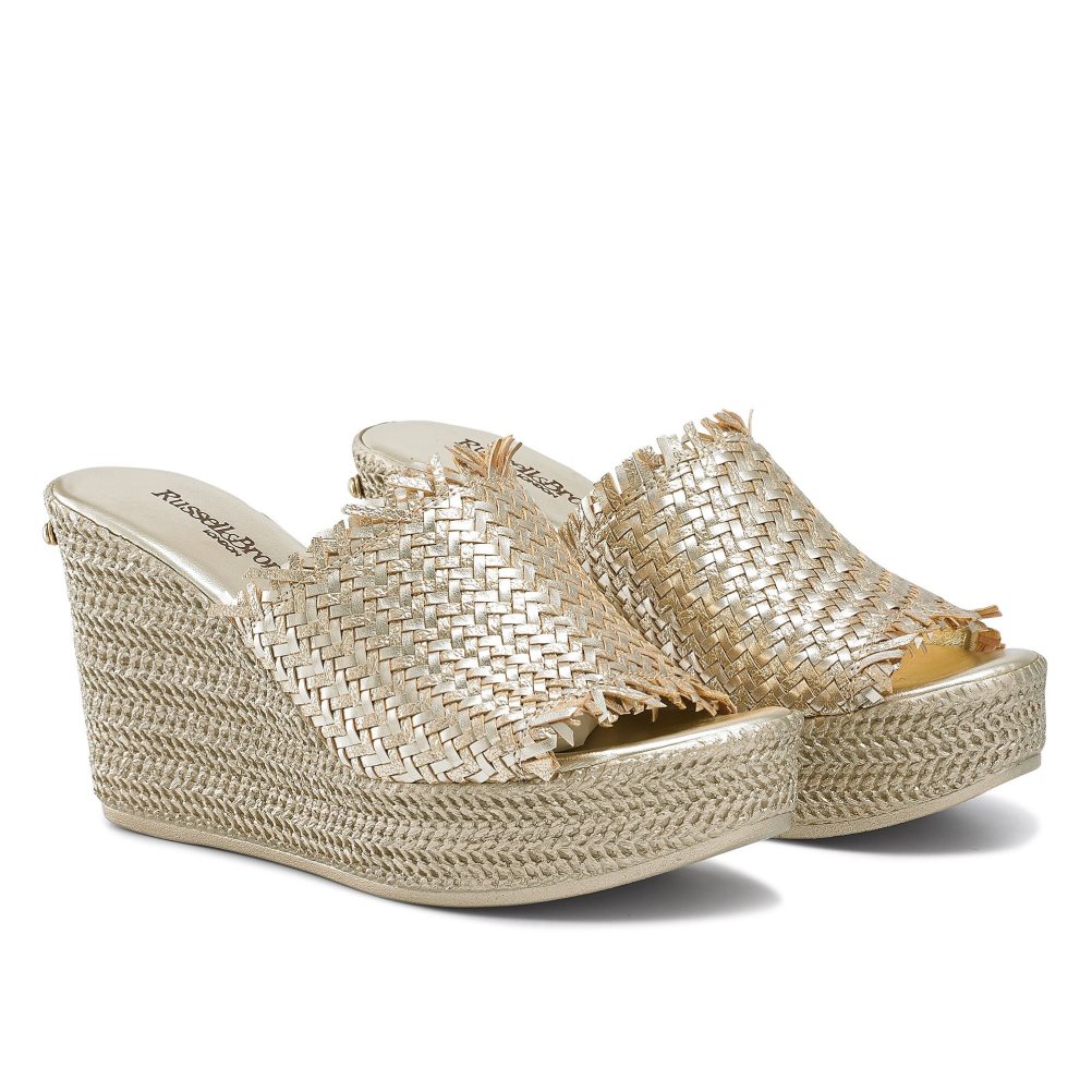 Női Russell And Bromley Libertine Weave Éktalpú Cipő Arany | 104893OIM