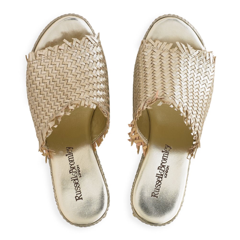 Női Russell And Bromley Libertine Weave Éktalpú Cipő Arany | 104893OIM