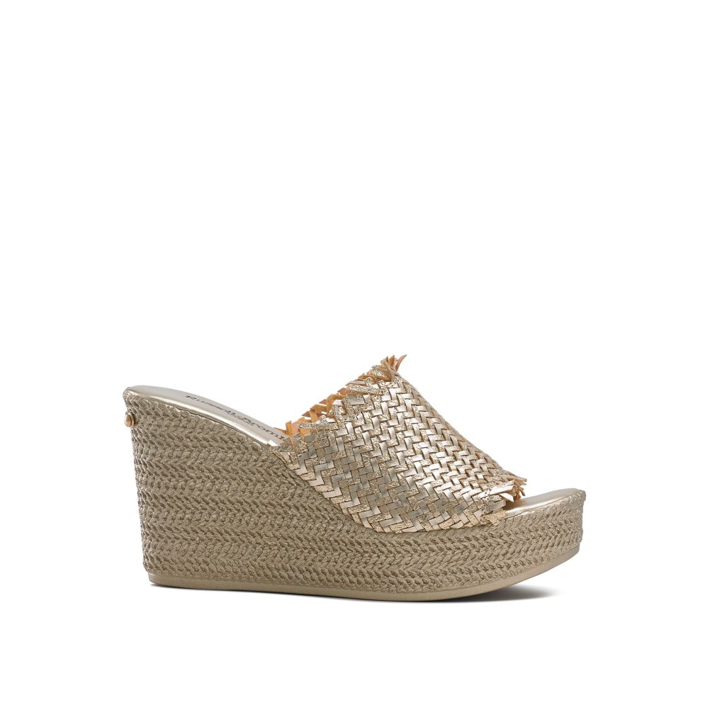 Női Russell And Bromley Libertine Weave Éktalpú Cipő Arany | 104893OIM