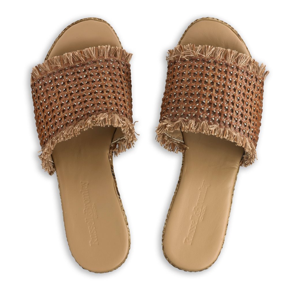 Női Russell And Bromley Libertine Weave Éktalpú Cipő Barna | 283495LQV