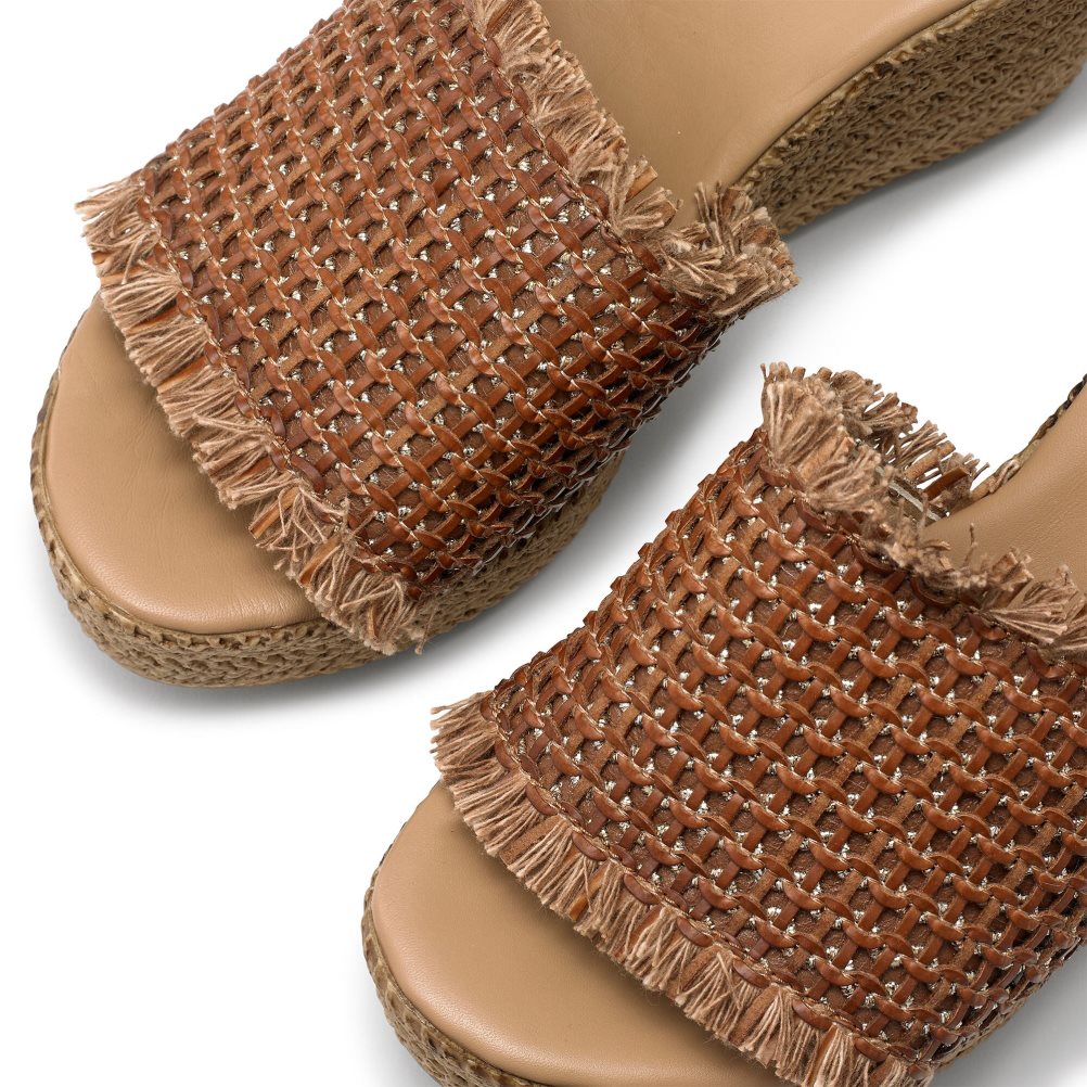 Női Russell And Bromley Libertine Weave Éktalpú Cipő Barna | 283495LQV