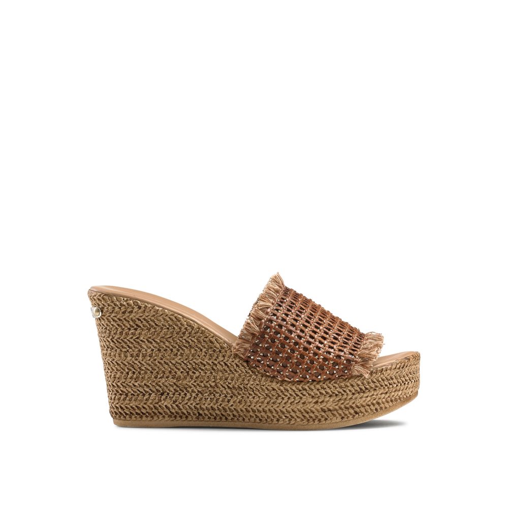 Női Russell And Bromley Libertine Weave Éktalpú Cipő Barna | 283495LQV