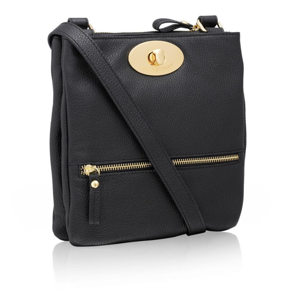 Női Russell And Bromley Lincoln Turnlock Crossbody Táska Fekete | 218349AHO