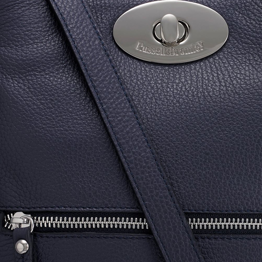 Női Russell And Bromley Lincoln Turnlock Crossbody Táska Sötétkék | 350612PNG