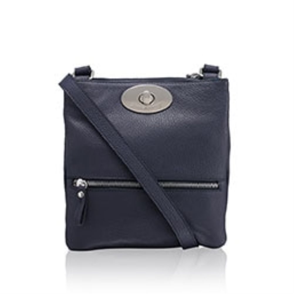 Női Russell And Bromley Lincoln Turnlock Crossbody Táska Sötétkék | 350612PNG