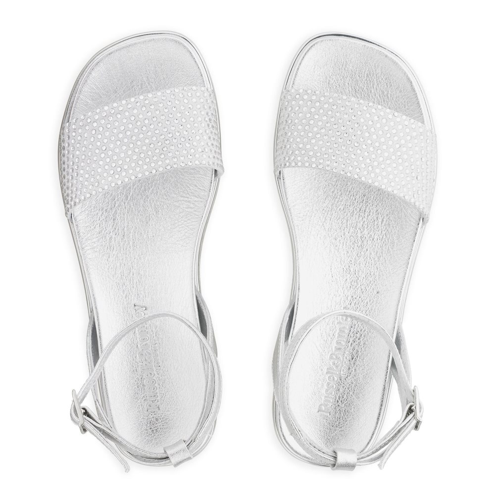 Női Russell And Bromley Miami Diamante Footbed Lapos Szandál Titán | 512837GBA