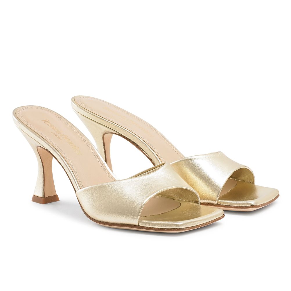 Női Russell And Bromley Mojito 90’s Sarkú Mule Cipő Arany | 629041JLV