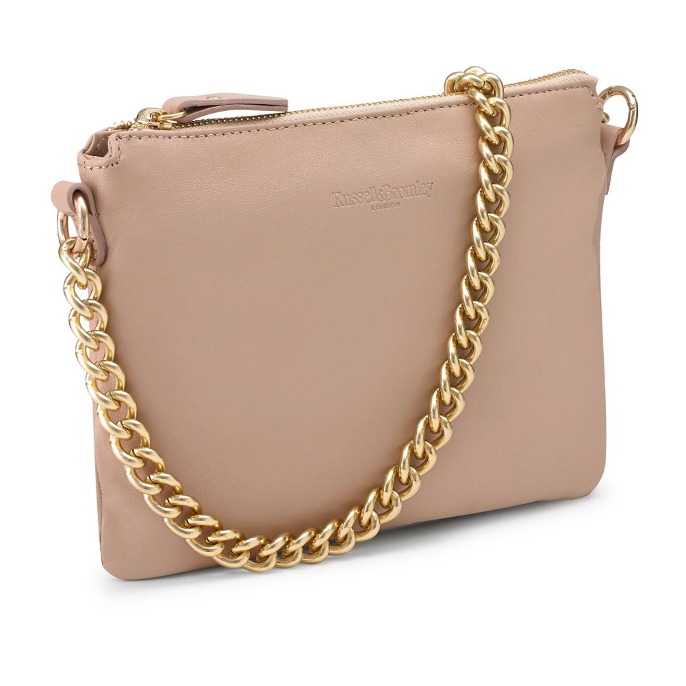 Női Russell And Bromley On Point Chain Zip Pouch Válltáskák Bézs | 023694CJY