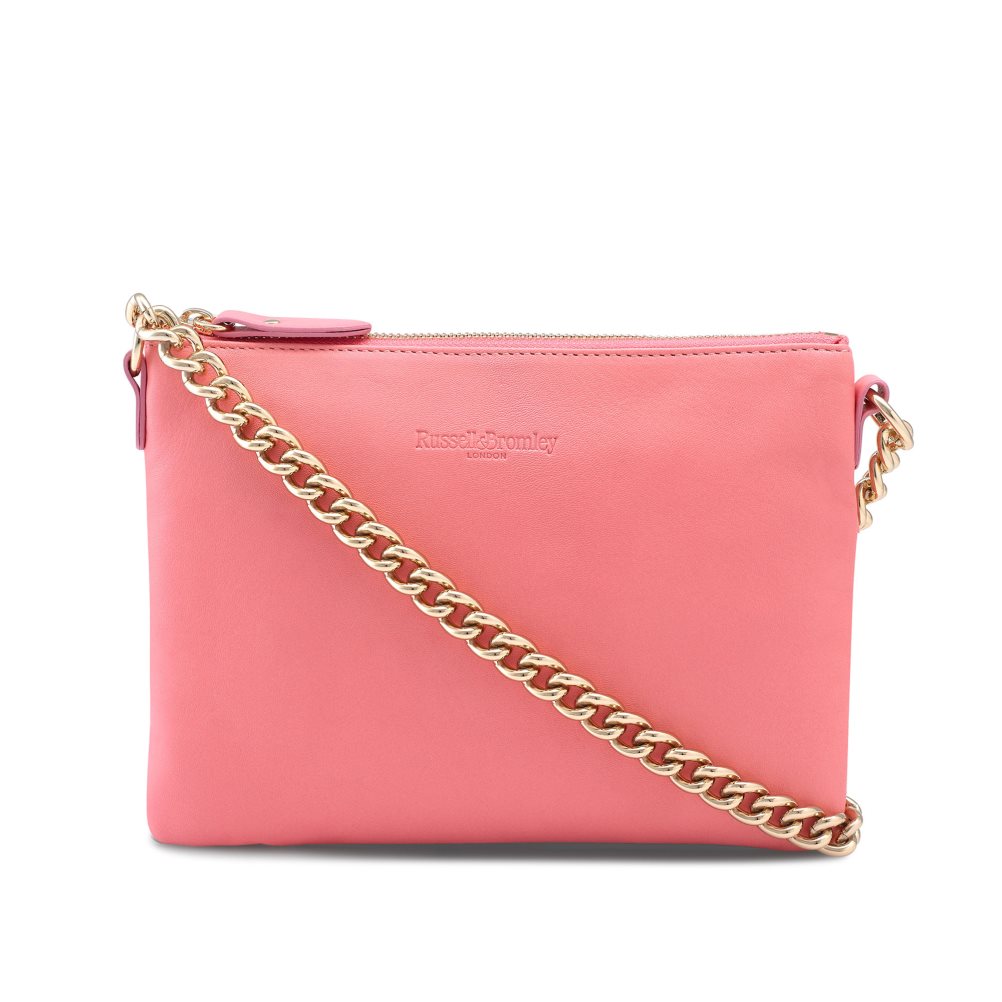 Női Russell And Bromley On Point Chain Zip Pouch Válltáskák Rózsaszín | 135420VMJ