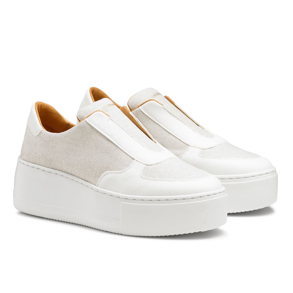 Női Russell And Bromley Park Ave Eco Flatform Platform Cipő Fehér | 706453DIA