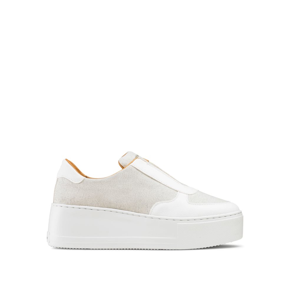 Női Russell And Bromley Park Ave Eco Flatform Platform Cipő Fehér | 706453DIA