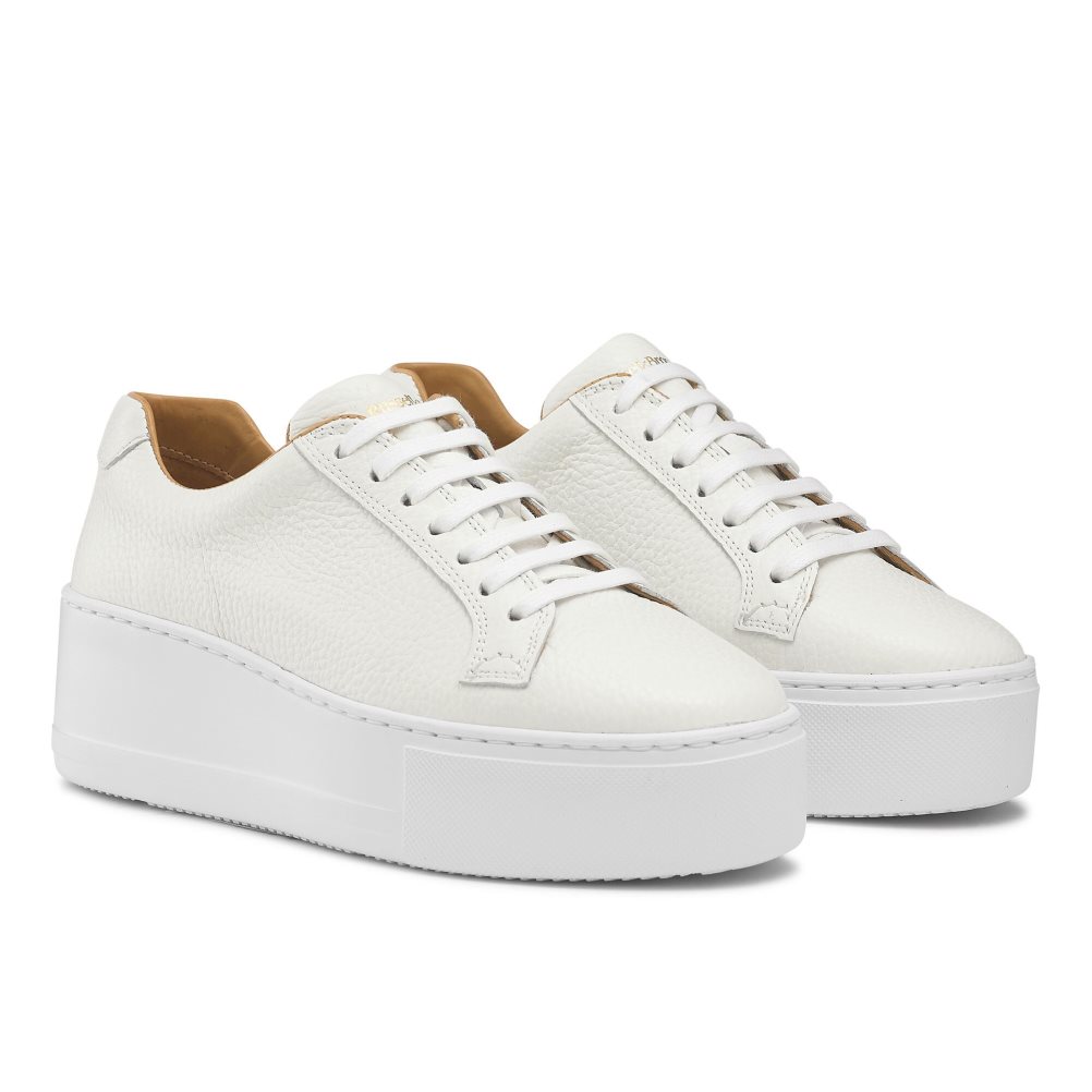 Női Russell And Bromley Park Life Csipke-up Flatform Platform Cipő Fehér | 610754WAD