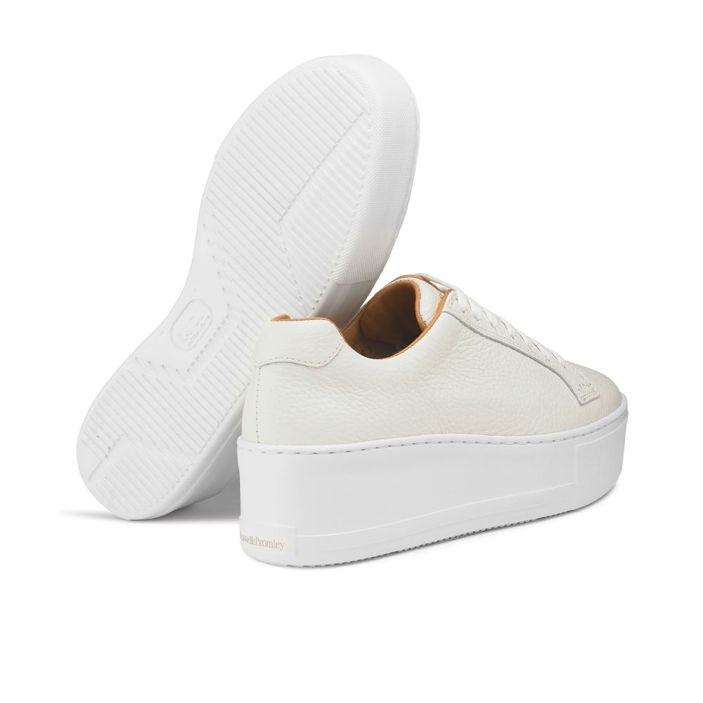 Női Russell And Bromley Park Life Csipke-up Flatform Platform Cipő Fehér | 610754WAD