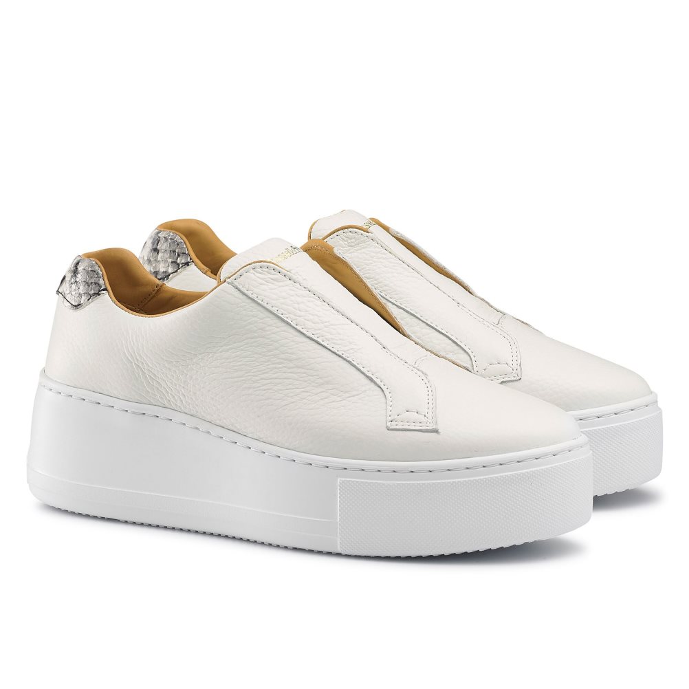 Női Russell And Bromley Park Up Flatform Laceless Platform Cipő Fehér | 130468QRO