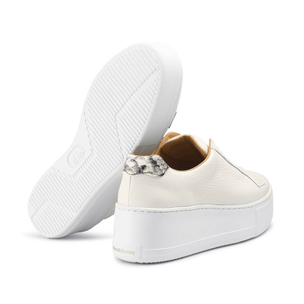 Női Russell And Bromley Park Up Flatform Laceless Platform Cipő Fehér | 130468QRO