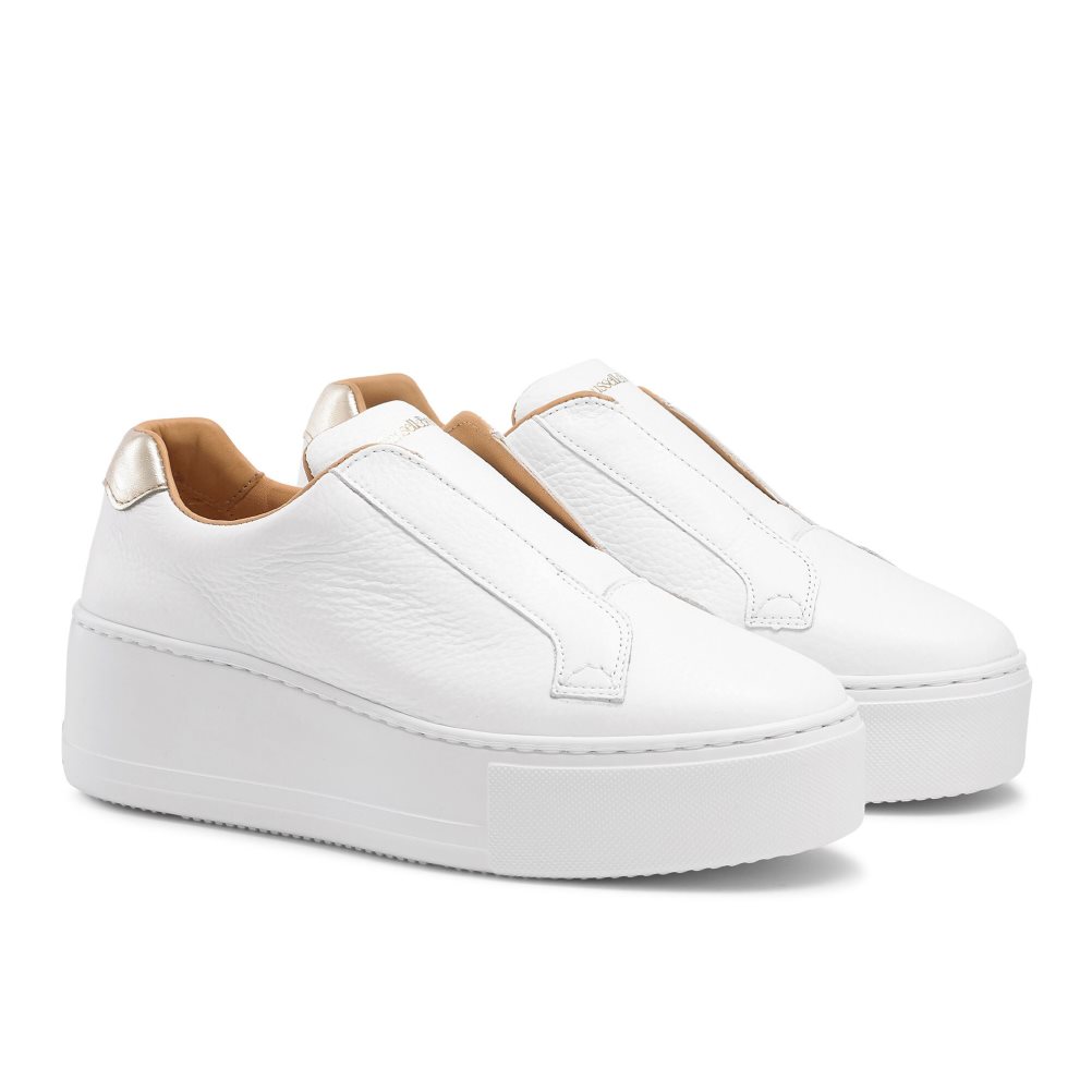 Női Russell And Bromley Park Up Flatform Laceless Platform Cipő Fehér | 478036QTP